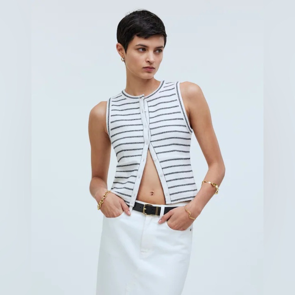 Madewell Split-Crewneck Cardigan Tank